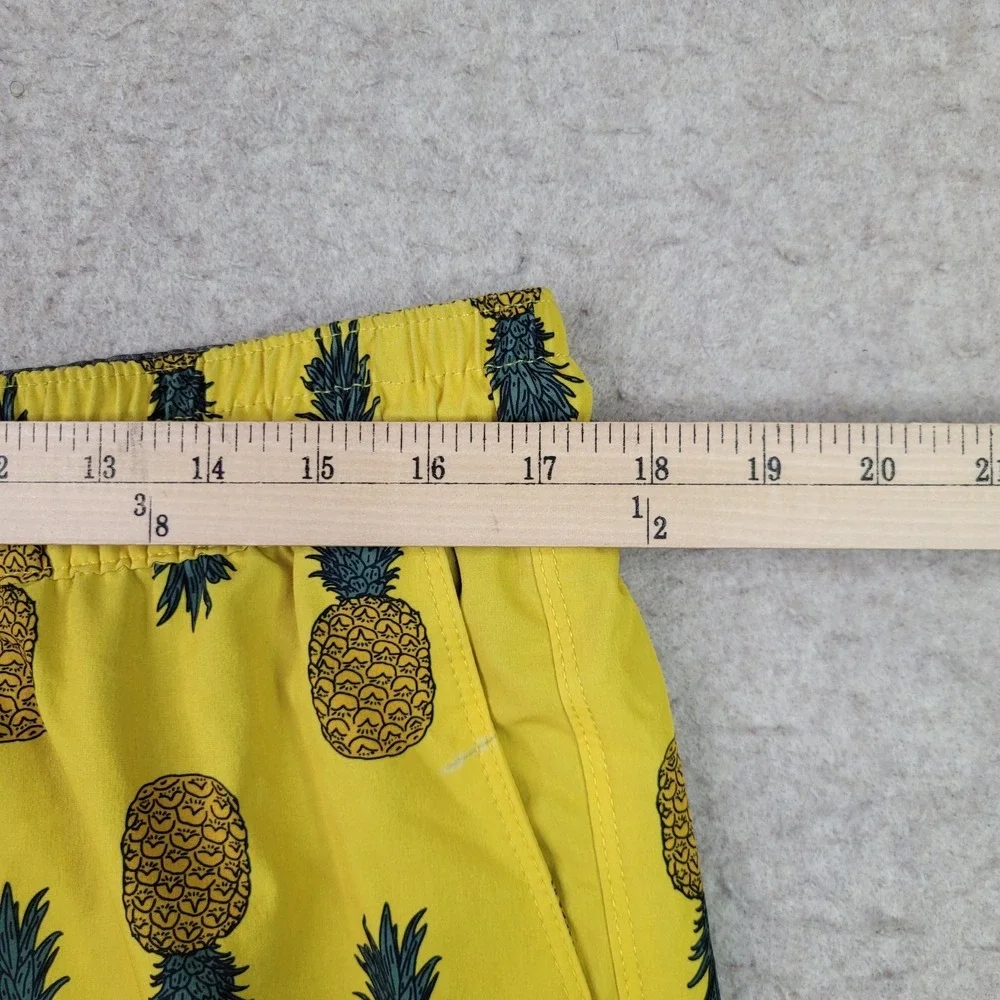 Hurley Volley Yellow Pineapple Lined Swim Shorts Active Trunks Men's Large
